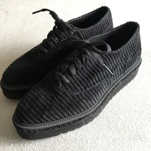 Castaner Black Corduroy Platform Sneakers, Size 7, 38 EUR - Picture 2 of 7